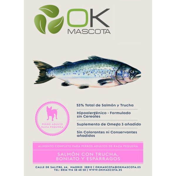 OK MASCOTA RAZAS PEQUEÑAS salmón, con Trucha y Espárragos 6 kg