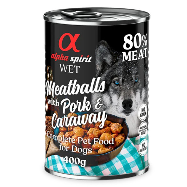 Albóndigas de Cerdo y Alcaravea Alpha Spirit. 400 g