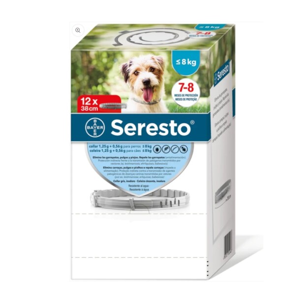SERESTO Collar antiparasitario para perros pequeños (menos de 8 Kg)