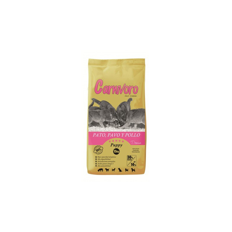 Carnívoro Puppy pato pavo y pollo 12 kg