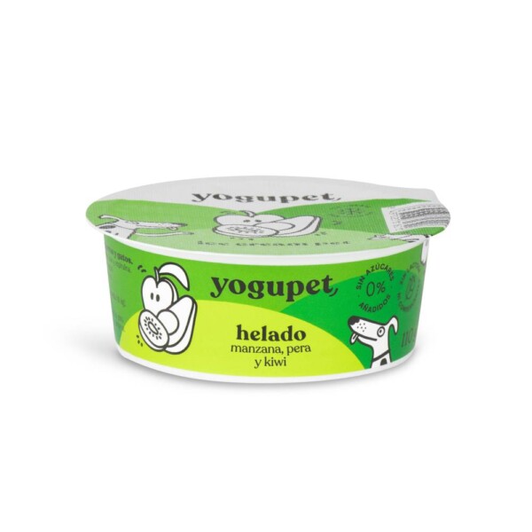 Yogupet Ice Cream. Helado para perros y gatos. Con yogur, manzana, pera y kiwi