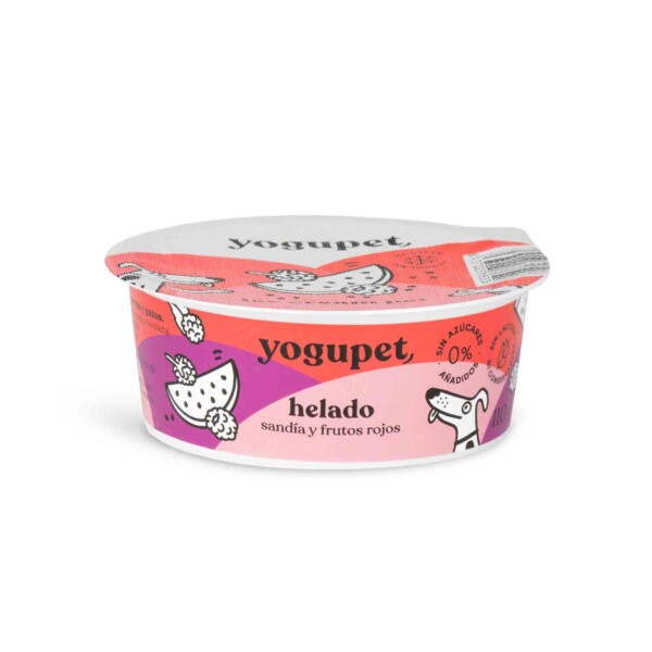 Yogupet Ice Cream. Helado para perros y gatos. Con yogur, sandía y frutos rojos