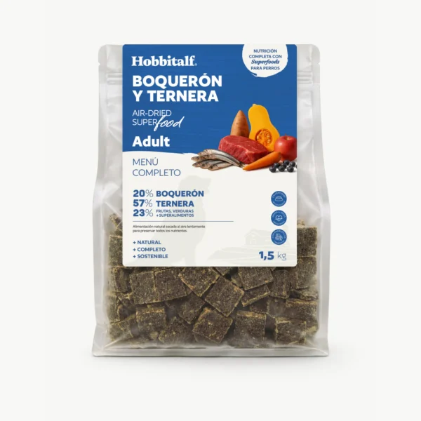 Air Dried SUPERFOOD de Boquerón y Ternera para perros adultos y junior 1,5 kg