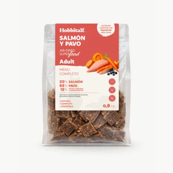 Air Dried SUPERFOOD de Salmón y Pavo para gato. 800gr
