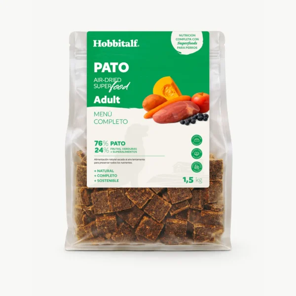Air Dried SUPERFOOD de pato para perros adultos y junior 1,5 kg