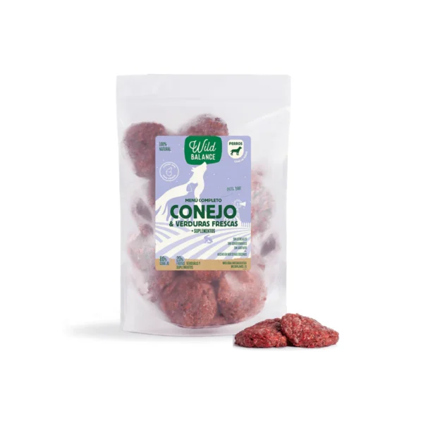 Wild Balance BARF Conejo para perros 2,5 Kg – Menú Completo Natural Crudo