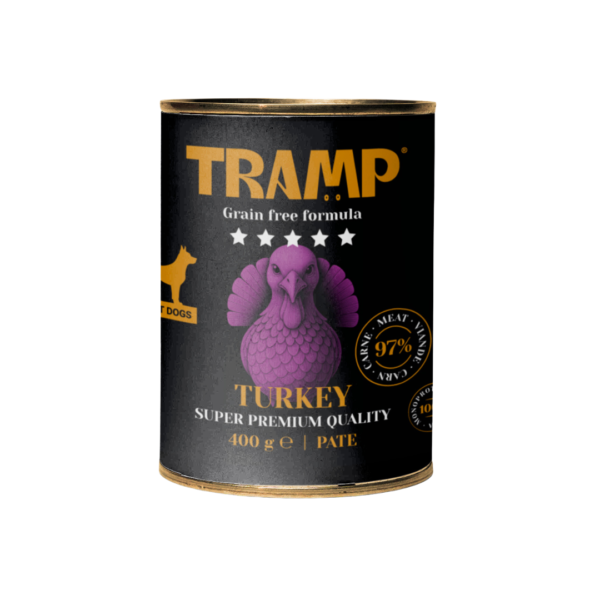 TRAMP Lata Monoproteica de Pavo para Perros 97 % Carne