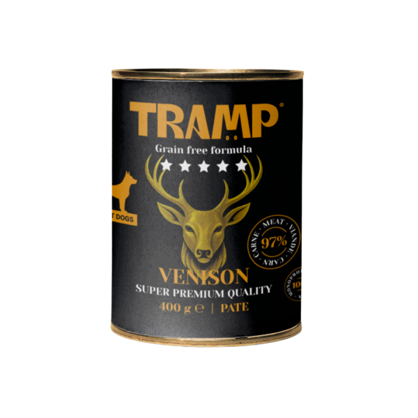 TRAMP Lata Monoproteica de Venado para Perros 97% de Carne