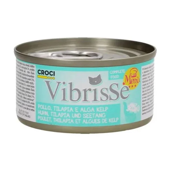 Vibrisse Pollo, Tilapia y alga kelp 70 gr
