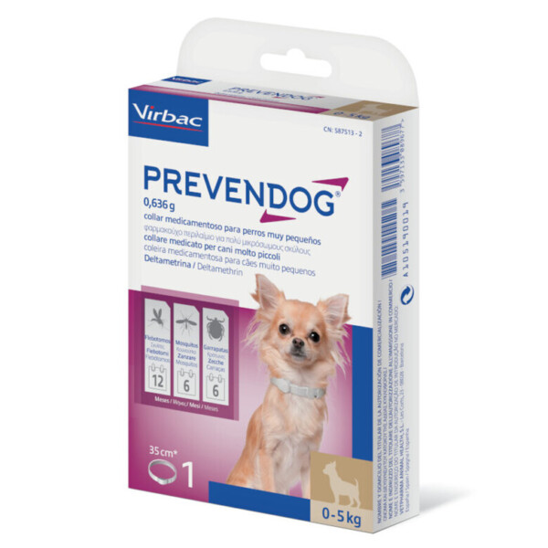 Virbac Prevendog Collar Antiparasitario para perros de 0 a 5 kg 1 collar